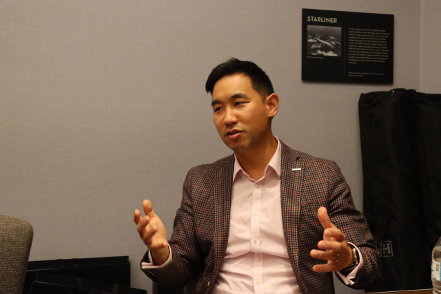 15일(현지 시간) 미국 샌프란시스코 공항 그랜드하이엇호텔에서 정세주 눔 창업자가 인터뷰를 진행하고 있다. 샌프란시스코=정혜진 특파원